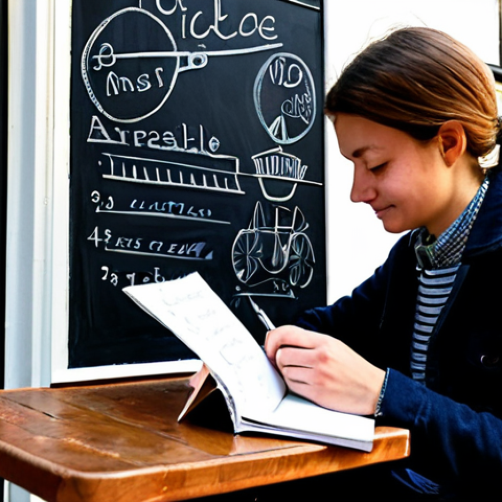 Urban Inspiration**
"A young, fully clothed artist sketches in a notebook while sitting at a café in Amsterdam, Netherlands. The scene should be bright and sunny, with bicycles passing by. The artist is wearing casual, modest clothing. The café has a chalkboard menu with Dutch words. Focus on capturing a sense of creative energy and inspiration. Safe for work, appropriate content, professional quality, perfect anatomy, natural proportions, well-formed hands, proper finger count, family-friendly."
**