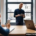 Home 22 관객의 피드백을 반영한 리디자인 전략 - A professional Dutch UX designer conducting an active listening session with a diverse group of user...