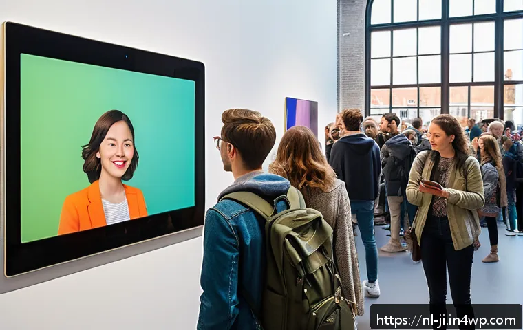 관객 참여 창작의 효과적인 프레임워크 - A vibrant art exhibition scene in Amsterdam featuring diverse visitors actively engaging with intera...